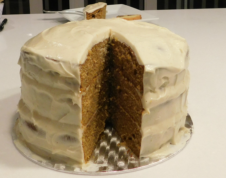 Spiced Pumpkin Cake with Eggnog Cream Cheese Frosting