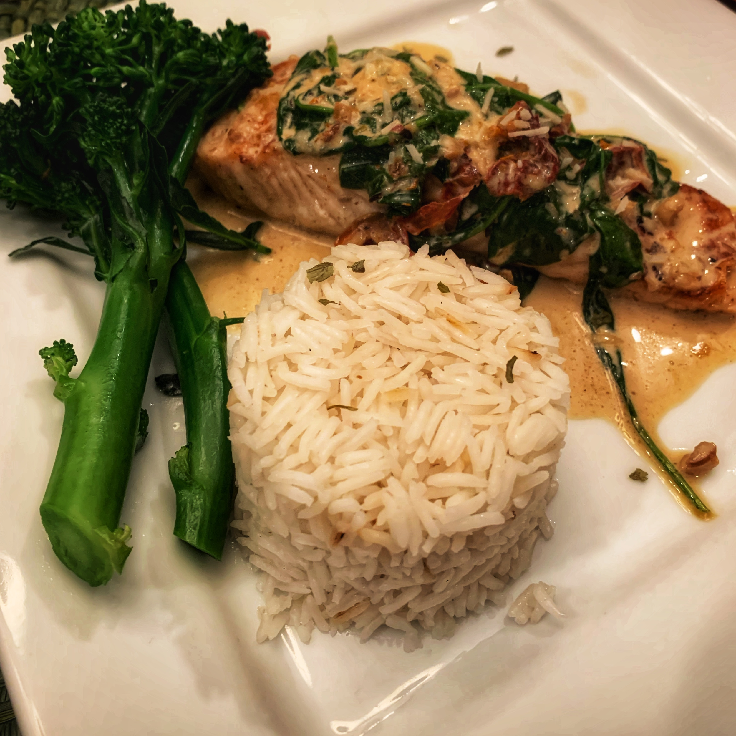 Budget Dinner – Creamy Spinach and Salmon